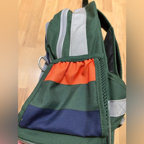 Pottery Barn Liam Green and Orange Striped Rolling Backpack - Picture 4 of 4